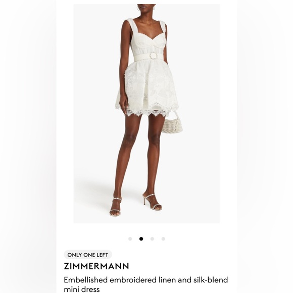 ZIMMERMANN Embellished embroidered linen and silk-blend mini dress 2 - Picture 1 of 8